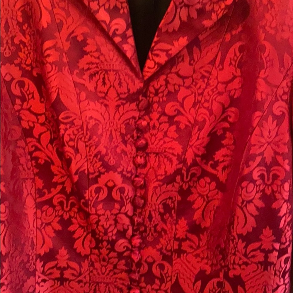 The J. Peterman women’s size 16 vintage red silk paisley jacket - Picture 4 of 8